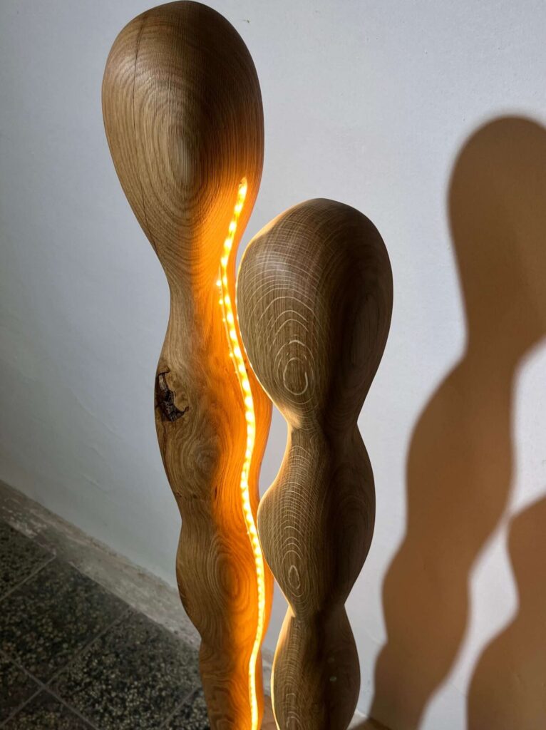 Designová ambient lampa - dvě siluety